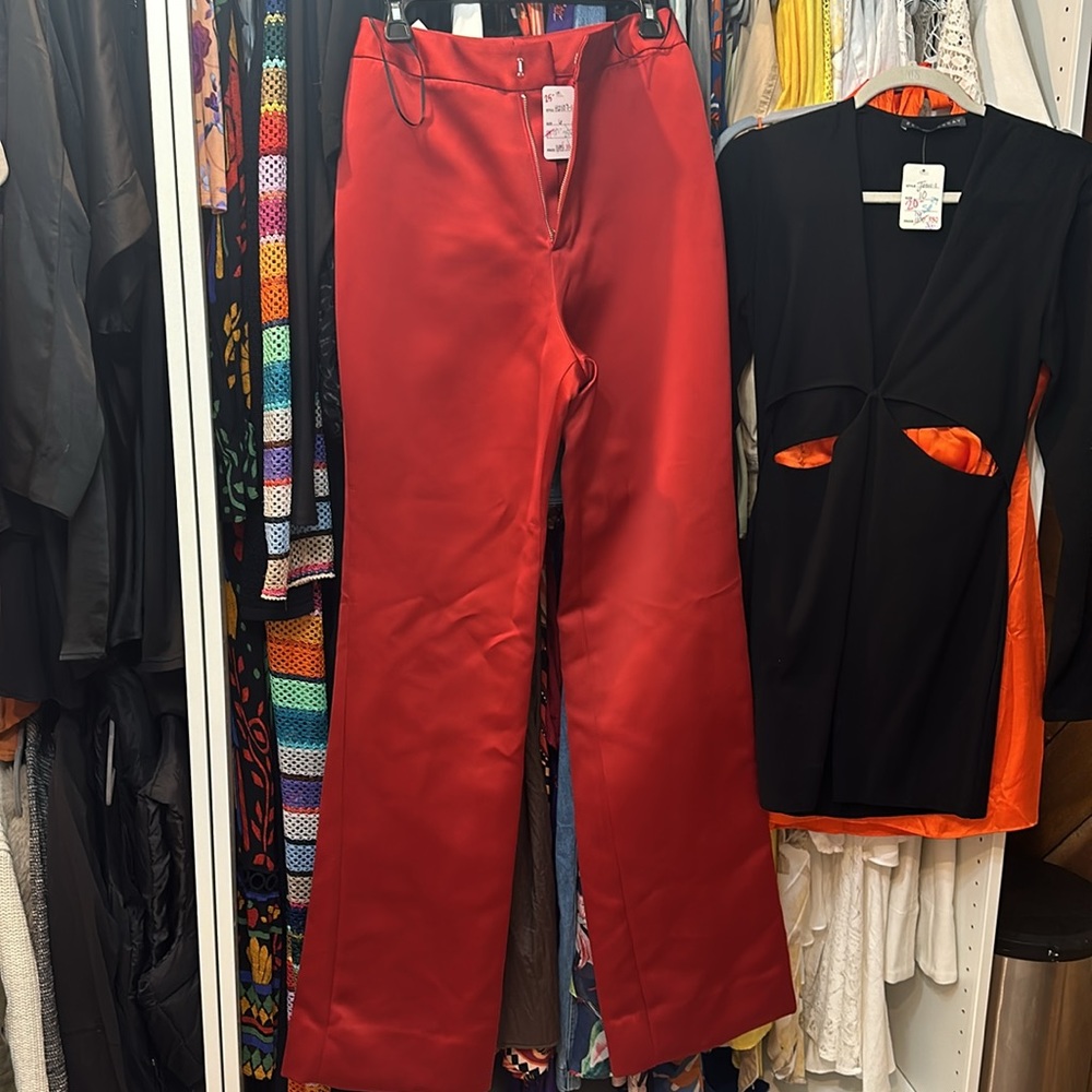 Aliette satin red pants